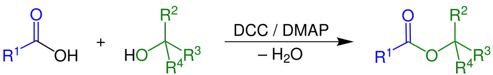 Übersichtsreaktion der Steglich-Veresterung