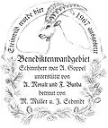 Entwurf der Bronzeplatte zur Geschichte der Steinwild-Familie an der Benediktenwand