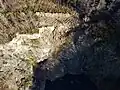 Drohnenaufnahme der Ostwand wenige Wochen nach der Sprengung.