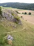 Blick vom südlichen Kraterrand in die Umgebung außerhalb des Kraters