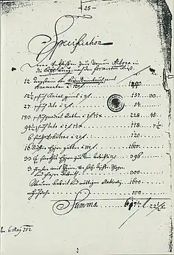 Hofbauamt: Steinmetzauftrag 1752
