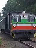 Die Diesellok 10 der DHE zieht den Museumszug zum Haltepunkt Stelle (b Groß Mackenstedt).