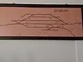Gleisplan ausgestellt im Localbahnmuseum