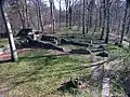 Südostblick, Grundmauern der Kirche und des östlichen Klausurflügels