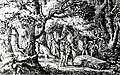 13. Gedenkstein an dem Ort von Marceaus tödlicher Verwundung 1796 im Wald bei Höchstenbach. Gestiftet von seinem Adjudanten Souhait. Quelle: Landschaftsmuseum Westerwald.