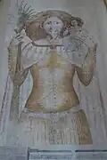 Christophorusfresko im rechten Seitenschiff der Stiftskirche St. Lambrecht, Steiermark