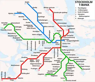 Stockholm: Netz mit in sich geschlossenen Stamm- und Zweigstrecken