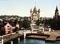 Photochrom von 1897 mit Blick auf Ausstellungshalle und Nordiska Museet
