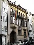 Stollbergstraße 12, Corpshaus Germania, frei abgewandelte deutsche Renaissance, 1906–1907, von Gabriel von Seidl