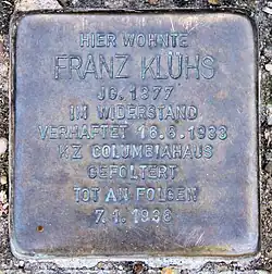 Stolperstein für Franz&nbsp;Klühs