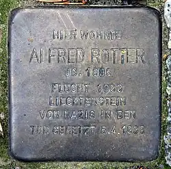 Stolpersteine für Alfred Rotter, Kunz-Buntschuh-Straße 16, in Berlin-Grunewald