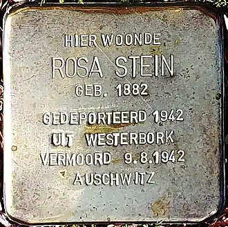 Stolperstein vor dem Karmelitinnenkloster in Echt-Susteren