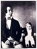 Charles Stratton mit seinem Vater (um 1844)