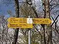 Der Wanderwegweiser auf dem Gipfel