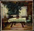 Carl Knauf: Stube im Sonnenlicht, Öl/Sperrh. um 1938
