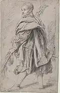 Pieter Paul Rubens: Studie eines Hellebardiers. Bruxelles, Bibliothèque royale de Belgique