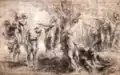 Peter Paul Rubens: Studie für das Gemälde mit der Taufe Christi. Paris, Abteilung für Grafik im Louvre