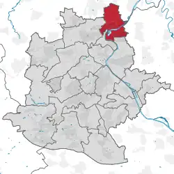 Lage des Stadtbezirks Mühlhausen