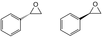 Strukturformeln der beiden Enantiomere von Styroloxid
