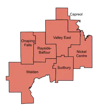 Karte der Regional Municipality of Sudbury