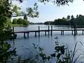 Holzsteg am Südende des Sees, Juni 2017