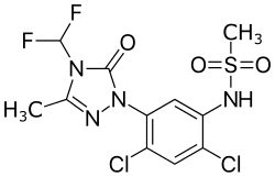 Strukturformel von Sulfentrazon