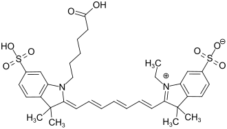 Strukturformel von Sulfo-Cy7-carbonsäure