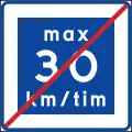 Ende einer Tempo-30-Zone