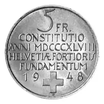 1948 Gedenkfünfliber von August Blaesi (1903–1979).