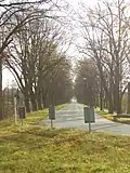 Die alte B&nbsp;6 in Barrien: Blick vom Bahnhof Barrien Richtung Friedhof
