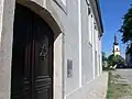 Synagoge mit dem Blick auf die katholische Kirche