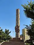Das Denkmal der Dankbarkeit an gleicher Stelle ohne Sowjetstern, der 1992 entfernt wurde