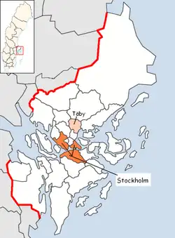 Lage der Gemeinde Täby