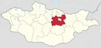 Lage des Töw-Aimag