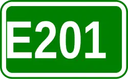 Zeichen der Europastraße 201