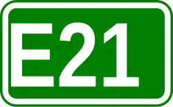 Zeichen der Europastraße 21