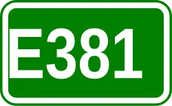 Zeichen der Europastraße 381