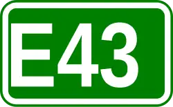 Zeichen der Europastraße 43