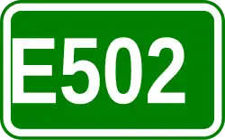 Zeichen der Europastraße 502