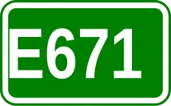 Zeichen der Europastraße 671