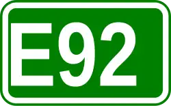 Zeichen der Europastraße 92