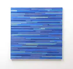 Tafelbild blau, ohne Titel, 2012 Acrylglas, Siebdruckfarbe