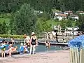 Tailfinger Naturbad, die Becken mit Sprungfelsen