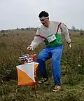 Läufer an einem Posten