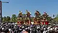 Präsentation von Festwagen während des Takayama-Fests