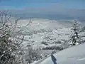 Blick in das Tal von Mijoux von Col de la Faucille