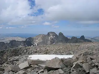 Black Tooth Mountain und Mount Woolsey, vom Gipfel des Cloud Peak gesehen