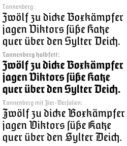 Schriftbeispiel für Tannenberg