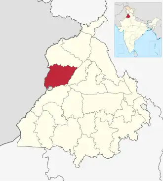 Positionskarte des Distrikts Tarn Taran
