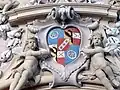 Vereinigtes Wappen der österreichischen Rödern und der schlesischen Roedern an der Taufkapelle St. Anna in Rohrbach in Oberösterreich